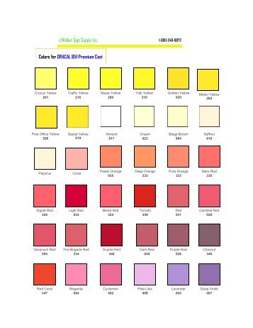 851 Color Chart - J Walker Sign Supply Web Site Home and ...