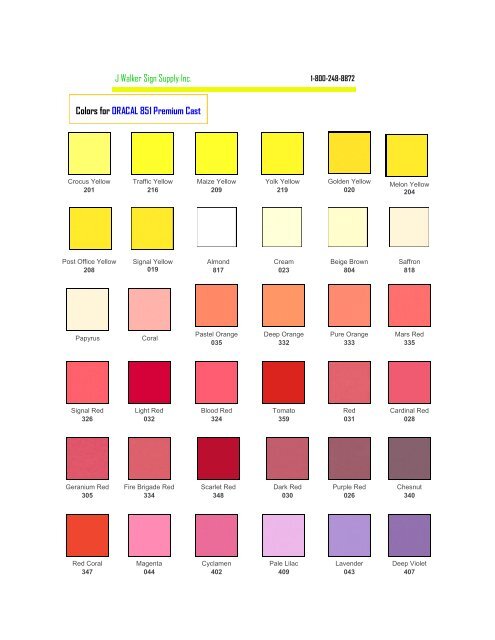 Home Color Chart