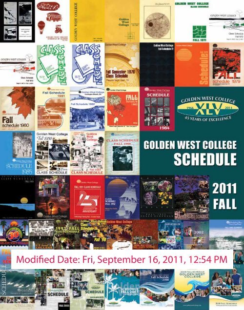 Fall Semester Golden West College