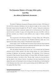 The Romanian Ministry of Foreign Affairs policy regarding the ...