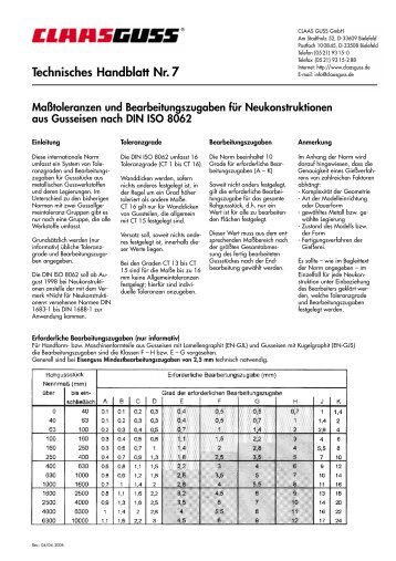 Technisches Handblatt Nr.7 - CLAAS GUSS GmbH