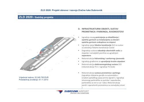 Projekt obnove i razvoja Zračne luke Dubrovnik (ZLD 2020) obuhvaća