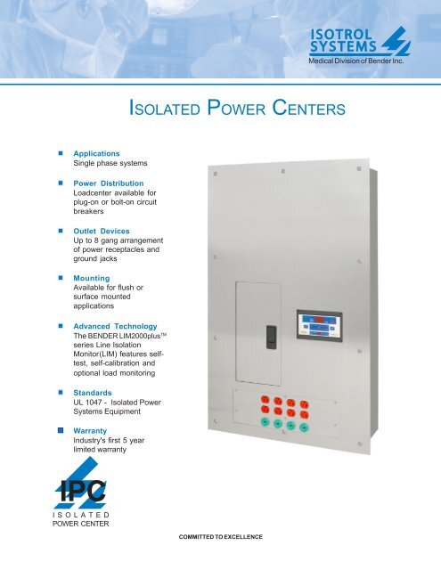 ISOLATED POWER CENTERS - Bender