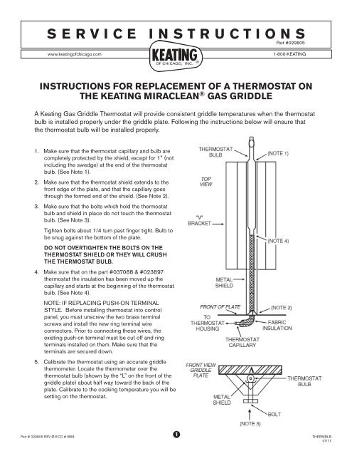 Thermostat Instructions for Replacement (Gas Model) - Keating of ...