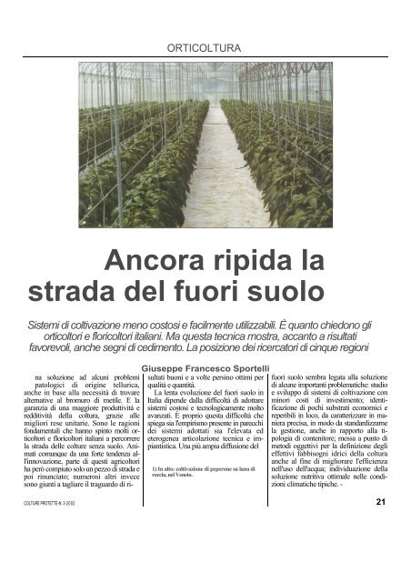 Ancora ripida la strada del fuori suolo