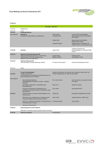 Green Meetings und Events Fachkonferenz 2011