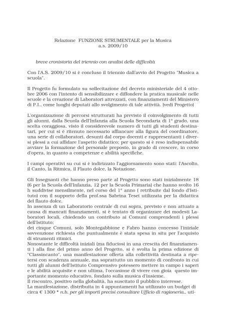 Progetto "Musica a scuola"