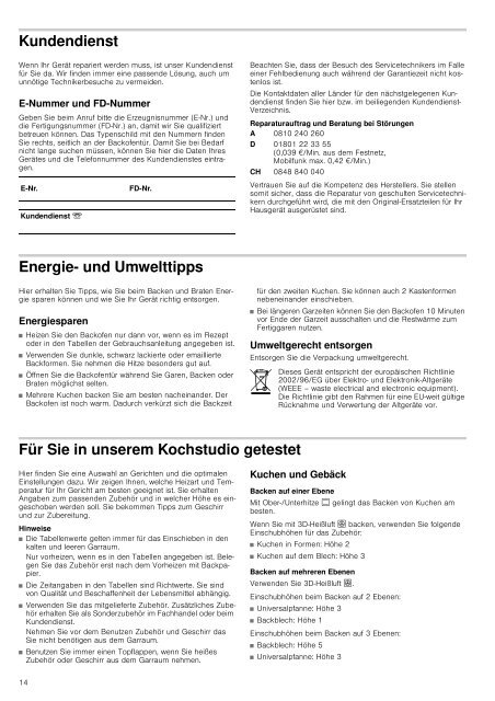 Einbaubackofen HBA23B2.0 - Moebelplus GmbH