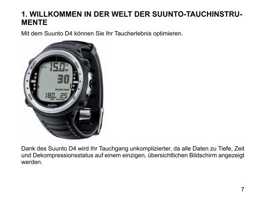 Suunto D4 Bedienungsanleitung