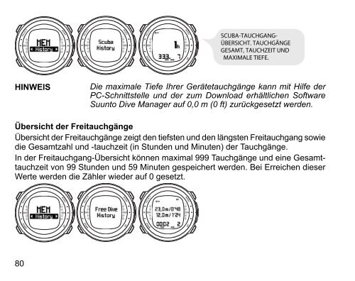 Suunto D4 Bedienungsanleitung