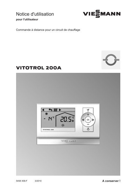 Notice d'utilisation Vitotrol 200-A388 KB - Viessmann