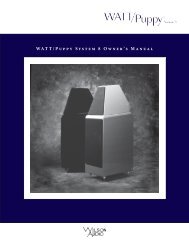 WATT/Puppy System 8 Owner's Manual - Wilson Audio