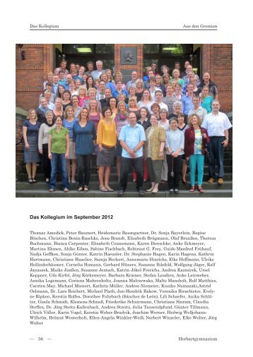 Das Kollegium im September 2012 - Herbartgymnasium Oldenburg