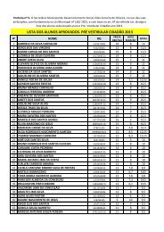 lista dos alunos aprovados- prÃ© vestibular cidadÃ£o 2013 - Prefeitura ...