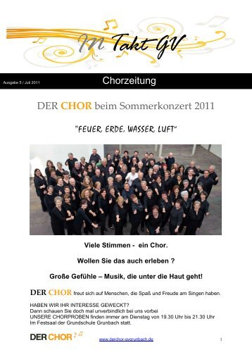 Ausgabe 5.3 - Der CHOR GV Grunbach