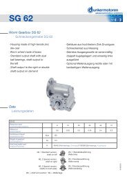 Worm Gearbox SG 62 Schneckengetriebe SG 62 ... - Dunkermotoren