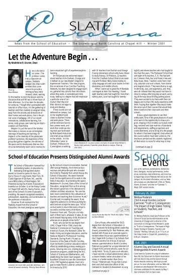 Winter 2001 - School of Education - The University of North Carolina ...