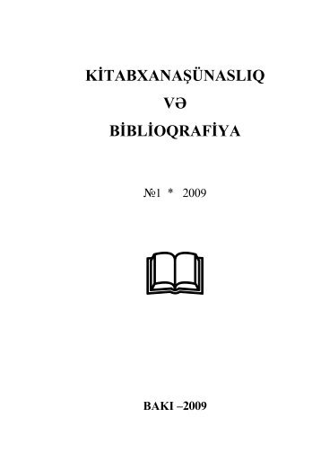 kitabxanaÅÃ¼naslÄ±q vÉ biblioqrafiya:2009â1 - BakÄ± DÃ¶vlÉt Universiteti