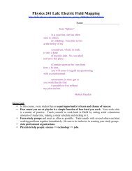 Physics 241 Lab: Electric Field Mapping