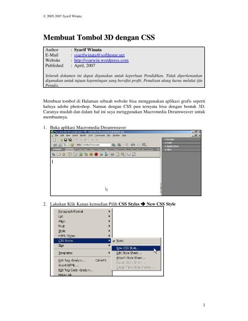 Membuat Tombol 3D dengan CSS - fileserver