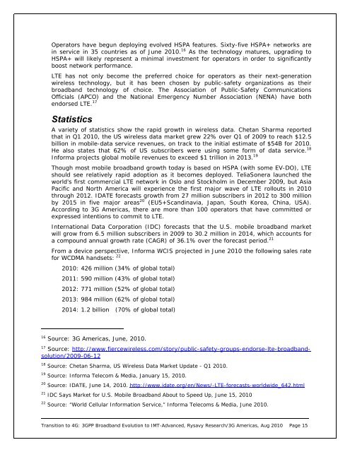 3GPP Broadband Evolution to IMT-Advanced - 4G Americas