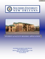 student & faculty housing application - Southern University New ...
