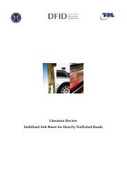 Literature Review of Stabilisation - Transport for Development