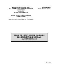 Rapport National Du Burkina Faso - Revue de l'Ãtat de mise ... - CILSS