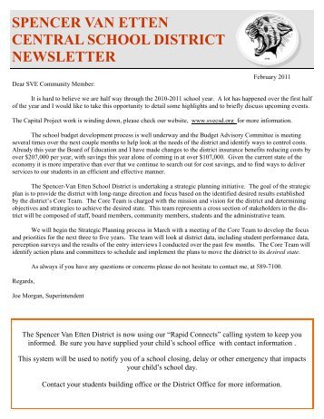 spencer van etten central school district newsletter