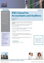 IFRS School for Accountants and Auditors - MIS Training - Asia