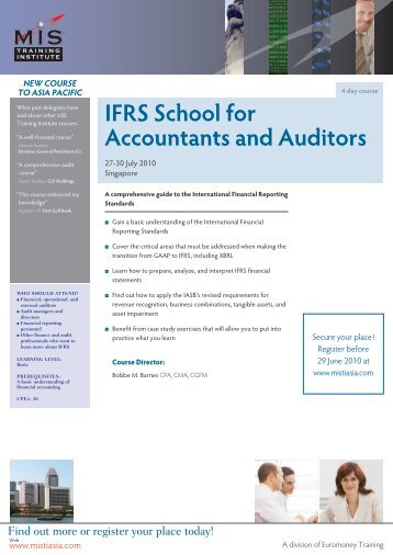 IFRS School for Accountants and Auditors - MIS Training - Asia