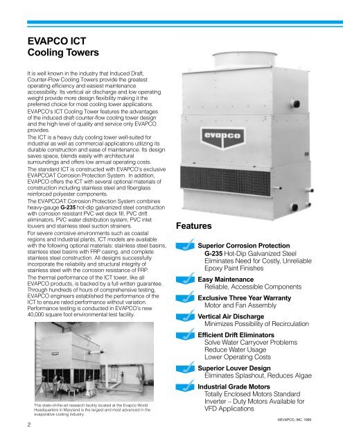 ICT Cooling Towers - Evapco