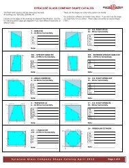 SYRACUSE GLASS COMPANY SHAPE CATALOG