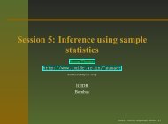 Session 5: Inference using sample statistics