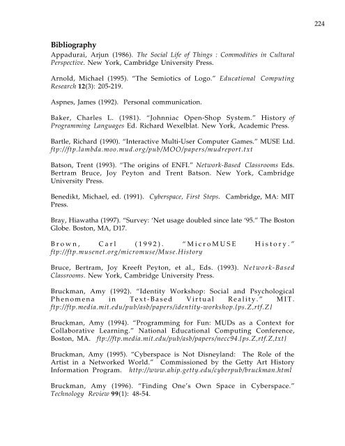 Bibliography - Interactive Cinema Group - MIT