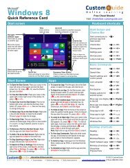 Windows 8 Quick Reference Guide - Library Home Page