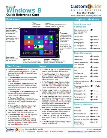 Windows 8 Quick Reference Guide - Library Home Page