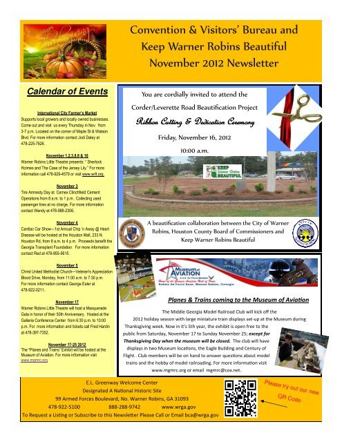 Calendar of Events - City of Warner Robins