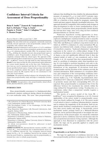 Confidence Interval Criteria for Assessment of Dose ... - ENVT