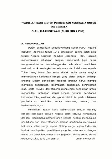 fadillah dari sistem pendidikan australia untuk ... - Kemenag Sumsel
