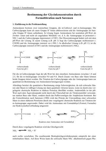 Bestimmung der Glycinkonzentration durch Formoltitration nach ...