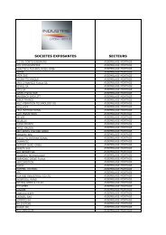 consultez la liste des exposants INDUSTRIE Lyon 2011