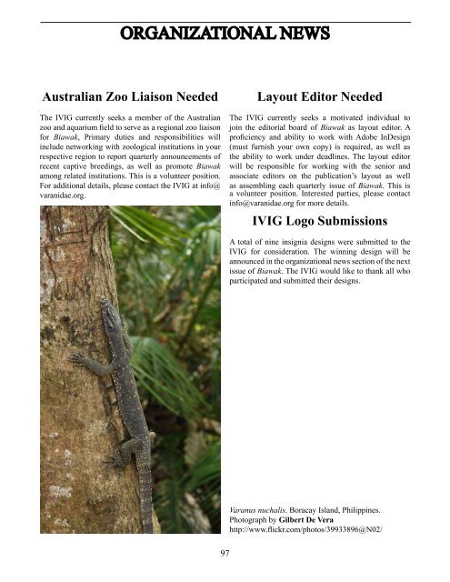 Biawak, 3(4) - International Varanid Interest Group