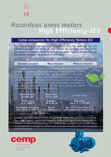 Hazardous areas motors High Efficiency-IE2 - CEMP