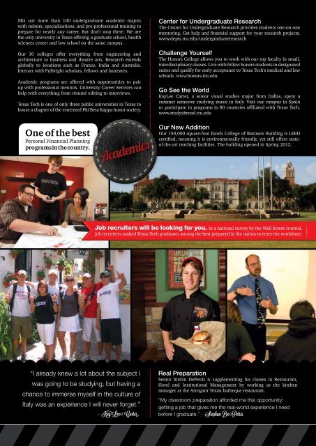 VIEWBooK - Undergraduate Admissions - Texas Tech University