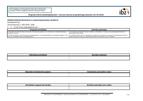 Lijst vergunde interne bewakingsdiensten - Vigilis