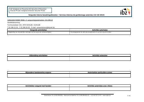 Lijst vergunde interne bewakingsdiensten - Vigilis