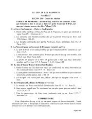 LE CEP ET LES SARMENTS Jean 15:1-27 LEÇON 236 – Cours des ...