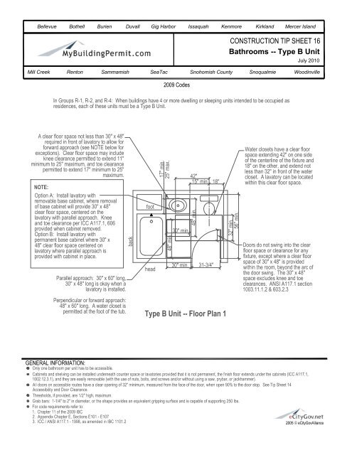 Sample Type B Unit Bathrooms -- Type B Unit - MyBuildingPermit.com
