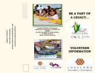 Volunteer Brochure - Loveland Chamber of Commerce